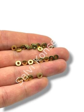 Saf Pirinç Dişli Rondela Boncuk 5x1.25 mm 10 Gr