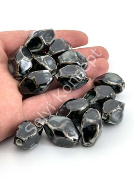 Otantik Seramik Boncuk 16x25 mm Siyah