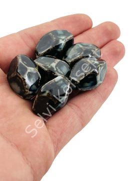 Otantik Seramik Boncuk 16x25 mm Siyah