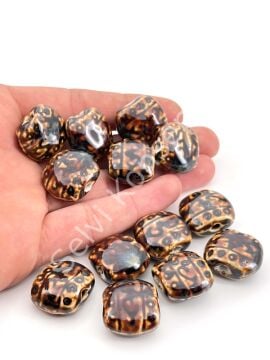 Otantik Seramik Boncuk 21x18 mm Kahverenği