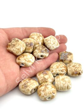 Otantik Seramik Boncuk 21x18 mm Krem
