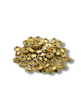 Saf Pirinç Bombeli Rondela Boncuk 7x4 mm 10 Gr