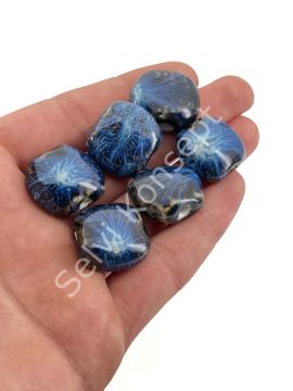 Otantik Seramik Boncuk 21x18 mm Lacivert