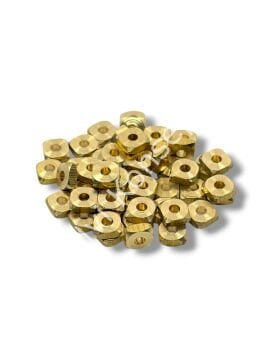 Saf Pirinç Kare Rondela Boncuk 6x2.5 mm 10 Gr