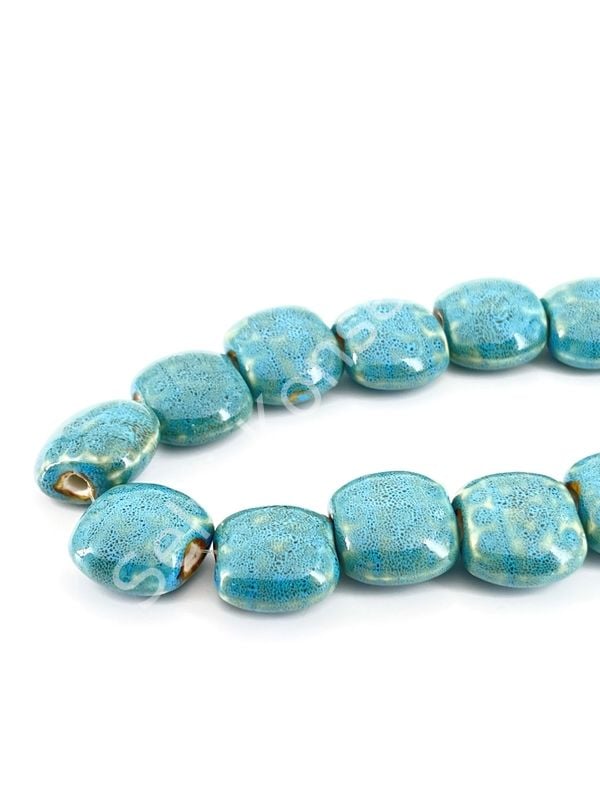 Otantik Seramik Boncuk 21x18 mm Mavi