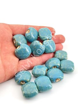 Otantik Seramik Boncuk 21x18 mm Mavi