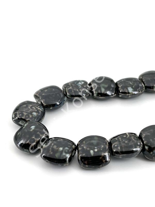 Otantik Seramik Boncuk 21x18 mm Siyah