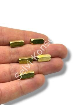 Saf Pirinç Fasetli Silindir Boncuk 5x12 mm 10 Gr