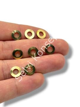 Saf Pirinç Geniş Delikli Disk Rondela Boncuk 8x1 mm 10 Gr