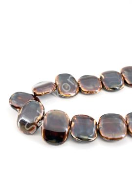 Otantik Seramik Boncuk Yandan Delikli 30x23 mm Kahverenği