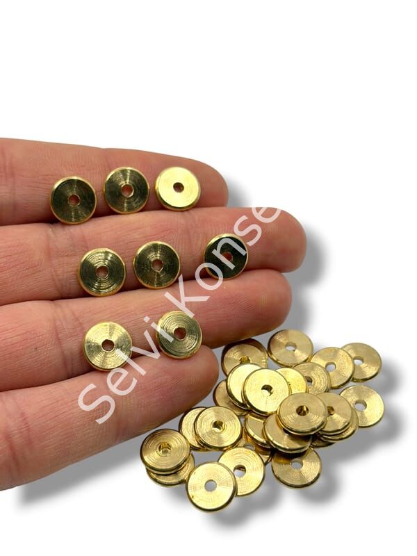 Saf Pirinç Pul Rondela Boncuk 10x2 mm 10 Gr