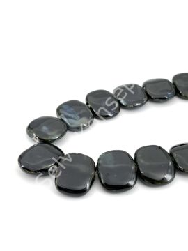 Otantik Seramik Boncuk Yandan Delikli 30x23 mm Siyah