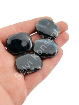 Otantik Seramik Boncuk Yandan Delikli 30x23 mm Siyah
