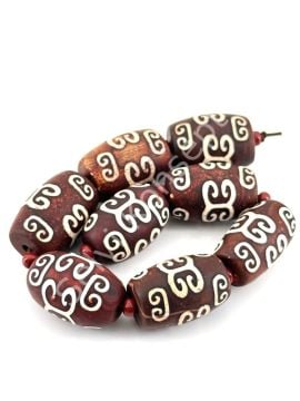 Tibet Akik Doğal Taş Oval Kesim Kahverengi 15x23 mm Dizi