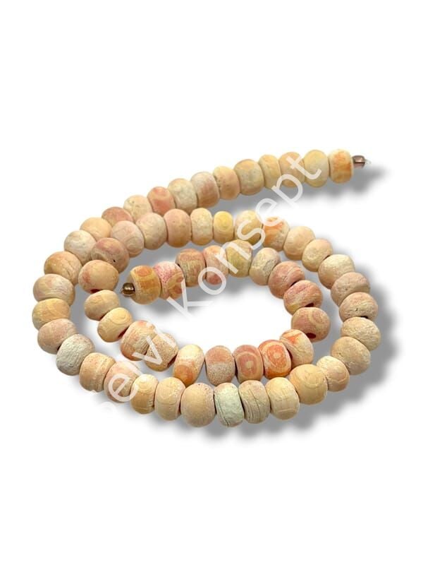 El Yapımı Küre Dizi Tibet Boncuk Açık Pembe 10x6 mm