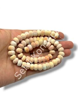 El Yapımı Küre Dizi Tibet Boncuk Açık Pembe 10x6 mm