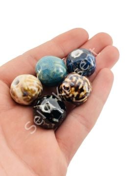 Otantik Seramik Boncuk Yuvarlak 20 mm