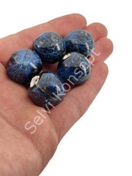 Otantik Seramik Boncuk Yuvarlak 20 mm Lacivert