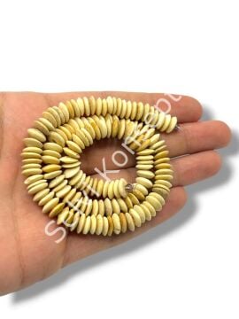 El Yapımı Disk Dizi Tibet Boncuk Krem 8,5x2,5 mm