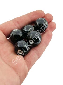 Otantik Seramik Boncuk Yuvarlak 20 mm Siyah