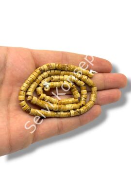 El Yapımı Rondela Dizi Tibet Boncuk Açık Kahverengi 5x3 mm