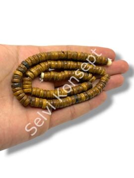 El Yapımı Rondela Dizi Tibet Boncuk Açık Kahverengi 8x3 mm