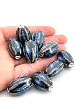 Otantik Seramik Boncuk 16x28 mm Lacivert