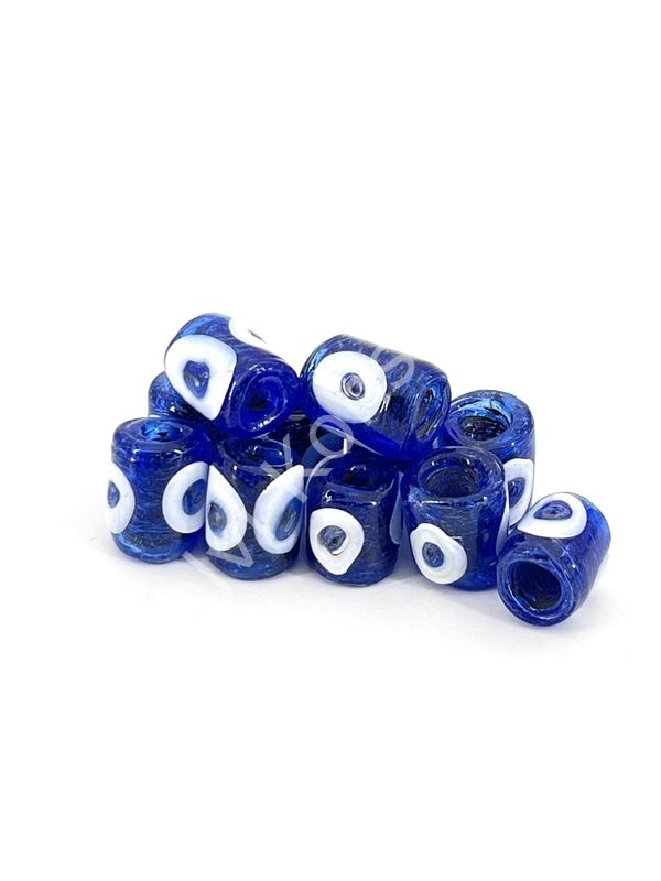 Lacivert Gözlü Silindir Boncuk