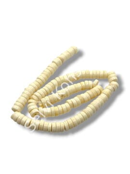 El Yapımı Rondela Dizi Tibet Boncuk Krem 8x3 mm