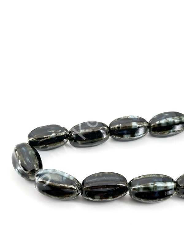 Otantik Seramik Boncuk 16x28 mm Siyah