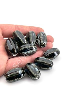 Otantik Seramik Boncuk 16x28 mm Siyah