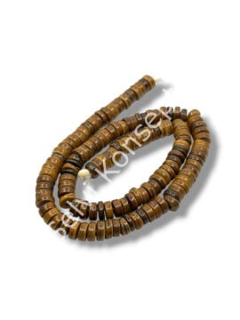 El Yapımı Rondela Dizi Tibet Boncuk Kahverengi 8x3 mm