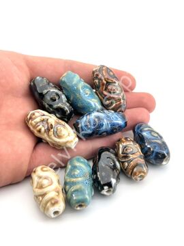 Otantik Seramik Boncuk 17x35 mm