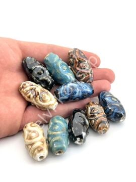 Otantik Seramik Boncuk 17x35 mm