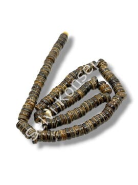 El Yapımı Rondela Dizi Tibet Boncuk Koyu Kahverengi 8x3 mm
