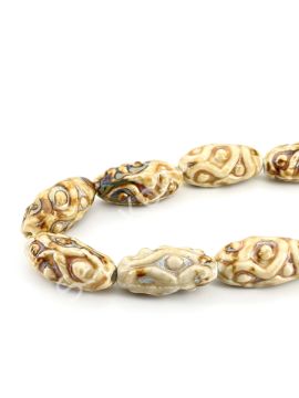 Otantik Seramik Boncuk 17x35 mm Krem