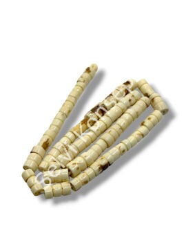 El Yapımı Silindir Dizi Tibet Boncuk Krem 6,5x12 mm
