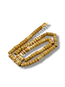 El Yapımı Silindir Dizi Tibet Boncuk Açık Kahverengi 6,5x12 mm