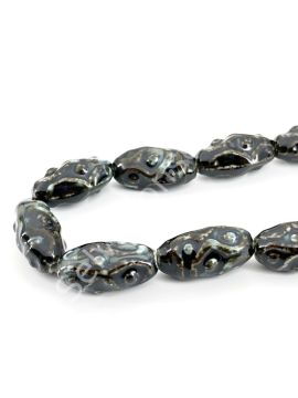 Otantik Seramik Boncuk 17x35 mm Siyah