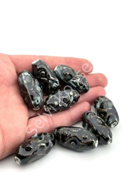 Otantik Seramik Boncuk 17x35 mm Siyah