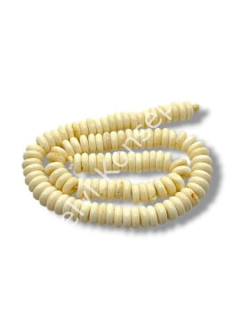 El Yapımı Disk-Rondela Dizi Tibet Boncuk Krem 10x3,5 mm