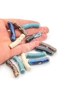 Otantik Seramik Boncuk Çubuk 8x37 mm