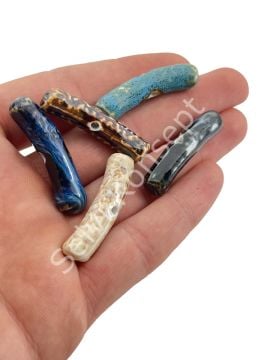 Otantik Seramik Boncuk Çubuk 8x37 mm