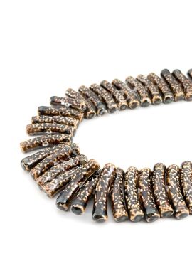 Otantik Seramik Boncuk Çubuk 8x37 mm Kahverenği