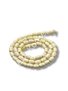 El Yapımı Silindir Dizi Tibet Boncuk Krem 5x6 mm