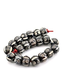El Yapımı Etnik Desenli Yuvarlak 8 Göz  Dizi Tibet Boncuk 10x7 mm