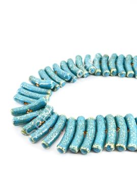 Otantik Seramik Boncuk Çubuk 8x37 mm Mavi