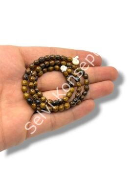 El Yapımı Oval Dizi Tibet Boncuk Kahverengi 4x5 mm