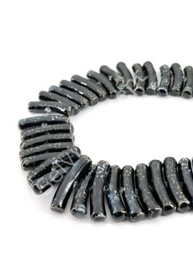 Otantik Seramik Boncuk Çubuk 8x37 mm Siyah