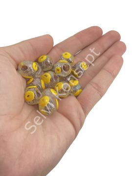 Sarı Gözlü Şeffaf Karagöz Cam Boncuk